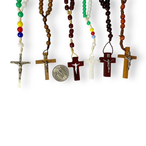 Vintage Religious Jewelry Lot Rosary Cross lot of 6 pcs #4 - Picture 4 of 5